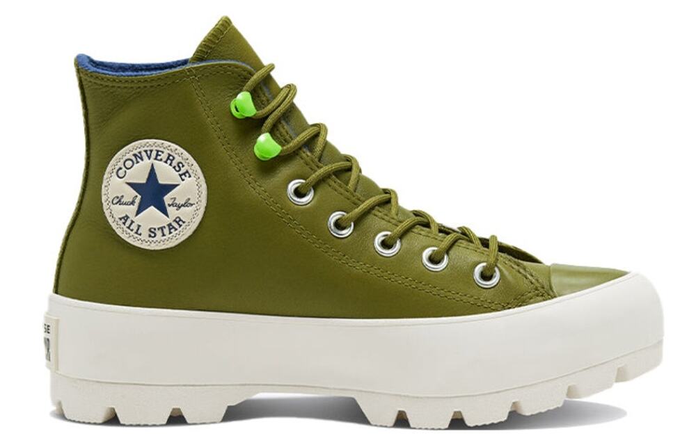 CONVERSE WOMEN'S 9.5 CHUCK TAYLOR ALL STAR GTX LUGGED LEATHER DARK MOSS GREEN
